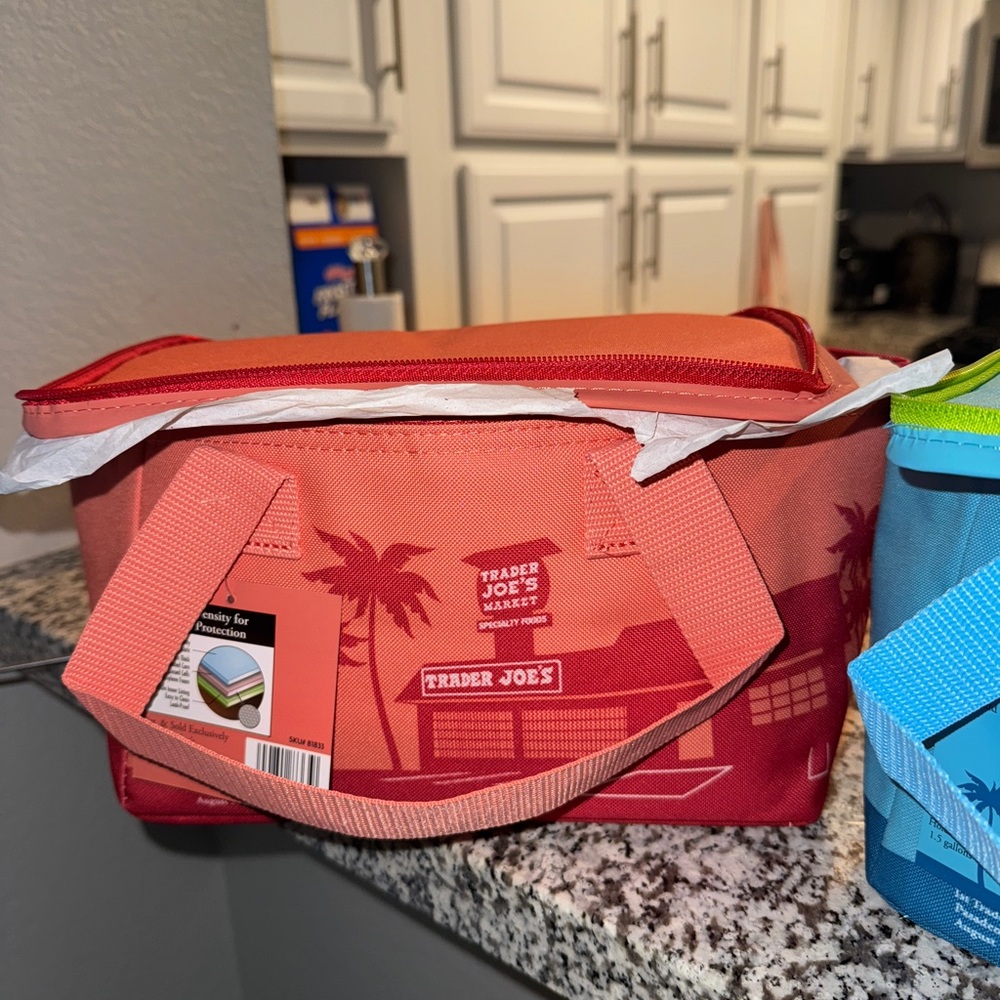 Trader Joe's Insulated Bag Set - Blue and Orange - Picture 2 of 4